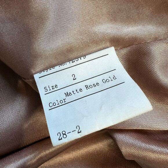 REVELRY Matte Rose Gold Sequin Maxi Gown Dress Women's Size 2 Glam Sparkly - Picture 9 of 11